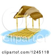 Poster, Art Print Of House Boat Raft With A Roof
