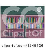 Poster, Art Print Of Library Interior With Books On Shelves