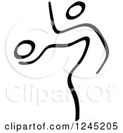 Clipart Of A Black Stick Man Stopping A Soccer Ball With A Top Foot Move Royalty Free Vector Illustration by Zooco