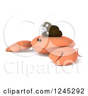 Clipart Of A 3d Sad Pirate Crab Facing Left Royalty Free Illustration by Julos