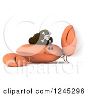 Clipart Of A 3d Pirate Crab By A Sign Royalty Free Illustration by Julos