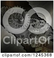 Poster, Art Print Of 3d Metal Background With Gears