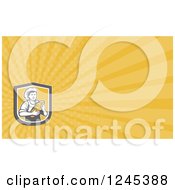 Clipart Of A Yellow Ray Baker Background Or Business Card Design Royalty Free Illustration