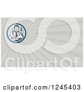 Clipart Of A Gray Ray Scientist Background Or Business Card Design Royalty Free Illustration