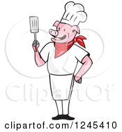 Poster, Art Print Of Chef Pig Holding A Spatula