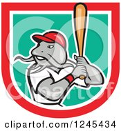 Poster, Art Print Of Baseball Catfish Batting In A Shield