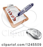 3d Computer Mouse Connected To A Survey Clipboard