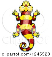 Poster, Art Print Of Striped Red And Yellow Chameleon Lizard