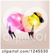 Poster, Art Print Of Colorful Geometric Sheep With Flares