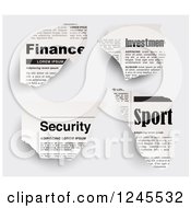 Poster, Art Print Of Finance Investments Sports And Security Newspaper Clippings