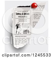 Clipart Of A Wedding Newspaper Clipping Royalty Free Vector Illustration by Eugene