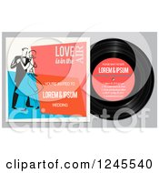 Clipart Of A Vinyl Record And Wedding Couple Dancing With Sample Text Royalty Free Vector Illustration by Eugene