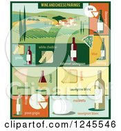Poster, Art Print Of Vineyard And Wine And Cheese Pairings