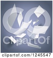 Clipart of Pieces of White Paper Falling over Gray - Royalty Free Vector Illustration by Eugene #COLLC1245547-0054