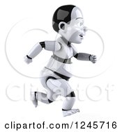 Clipart Of A 3d Baby Robot Running 3 Royalty Free Illustration by Julos