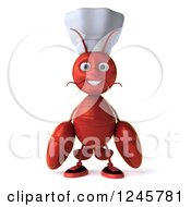 Clipart Of A 3d Chef Lobster Royalty Free Illustration