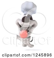 Clipart Of A 3d Jack Russell Terrier Dog Chef Jumping Royalty Free Illustration