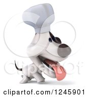 Clipart Of A 3d Jack Russell Terrier Dog Chef Walking 2 Royalty Free Illustration