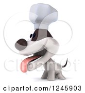 Clipart Of A 3d Jack Russell Terrier Dog Chef Facing Left Royalty Free Illustration