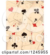 Poster, Art Print Of Distressed Grungy Background Of Ace Playing Cards