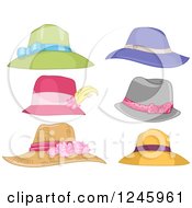 Clipart Of Ladies Hats Royalty Free Vector Illustration