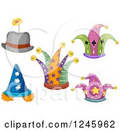 Clipart Of Jester And Clown Hats Royalty Free Vector Illustration by BNP Design Studio