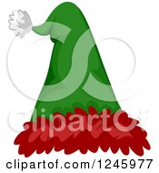 Clipart Of A Red And Green Santa Or Elf Hat Royalty Free Vector Illustration by BNP Design Studio