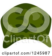 Clipart Of A Green Camouflage Military Hat Royalty Free Vector Illustration