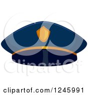 Clipart Of A Police Man Hat Royalty Free Vector Illustration