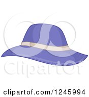 Clipart Of A Ladies Purple Hat Royalty Free Vector Illustration