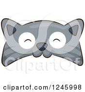 Clipart Of A Gray Cat Animal Hat Royalty Free Vector Illustration