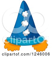 Clipart Of A Clown Hat With Orange Hair Puffs Royalty Free Vector Illustration