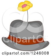 Clipart Of A Clown Hat With A Flower Royalty Free Vector Illustration