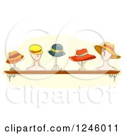 Poster, Art Print Of Collection Of Ladies Hats On Stands