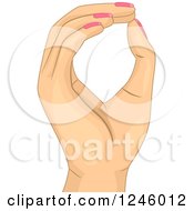 Clipart Of A Caucasian Womans Hand Gesturing Zero Royalty Free Vector Illustration