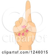 Poster, Art Print Of Caucasian Womans Hand Holding Up One Finger