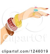 Poster, Art Print Of Caucasian Womans Hand Modeling Jewelry