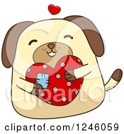 Poster, Art Print Of Dog Hugging A Patched Heart