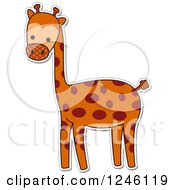 Clipart Of A Patterned Safari Zoo Animal Giraffe Royalty Free Vector Illustration