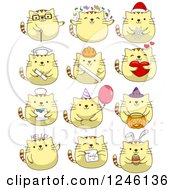 Poster, Art Print Of Yellow Kitty Cats In Different Poses