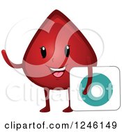 Clipart Of A Happy Blood Drop Character With A Type O Sign Royalty Free Vector Illustration