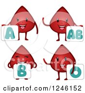 Blood Drop Characters With Type Signs