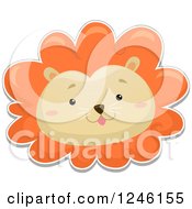 Clipart Of A Safari Zoo Animal Lion Face Royalty Free Vector Illustration