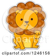 Clipart Of A Patterned Safari Zoo Animal Lion Royalty Free Vector Illustration