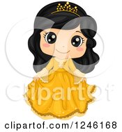 Poster, Art Print Of Cute Asian Princess Girl In A Yellow Dress