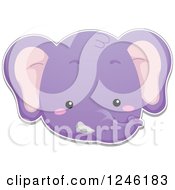 Poster, Art Print Of Purple Elephant Face