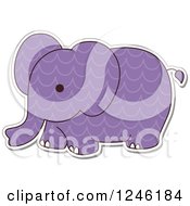 Clipart Of A Patterned Safari Zoo Animal Elephant Royalty Free Vector Illustration