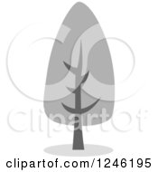 Clipart Of A Tree With Gray Foliage Royalty Free Vector Illustration