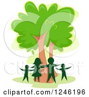 Poster, Art Print Of Silhouetted Family Around A Tree