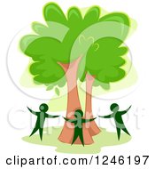 Three People Circling A Tree